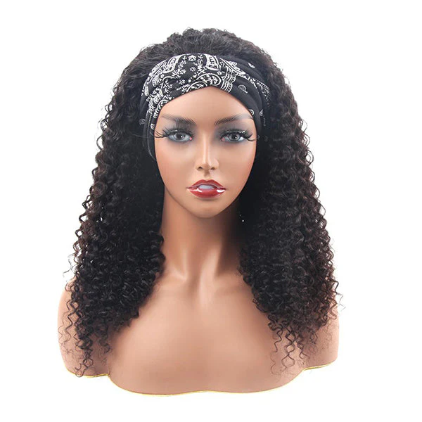VSHOW 250% Density Glueless Kinky Curly Headband Wig Thick Throw & Go Human Hair Wigs - Image 6