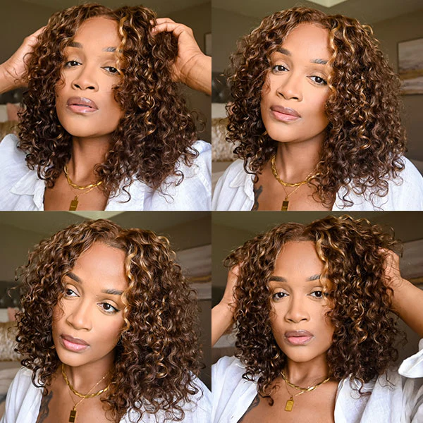 Glueless Wear Go Wigs 4/27 Highlight Water Wave Pre-Cut HD Lace Wig Bob Style - Image 3