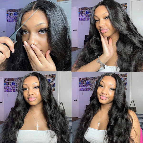 VSHOW  Bleached Knots Body Wave Hair 10x6 Lace Wigs Wear Go Glueless Wigs 250% Density - Image 5