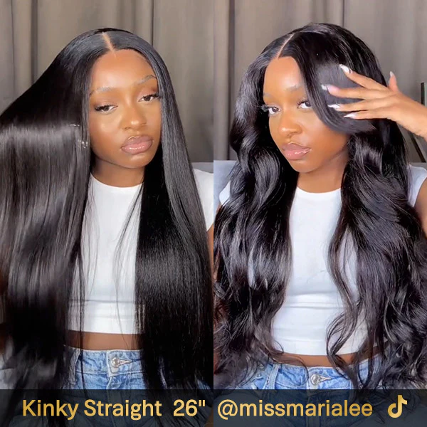 VSHOW Bleached Knots Kinky Straight Hair 10x6 Lace Front Wigs Wear Go Wig Glueless Wigs 250% Density - Image 5