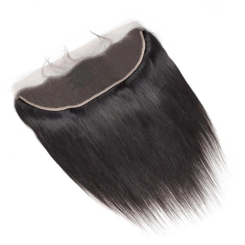 VSHOW HAIR 100% Virgin Human Hair Straight 13x4 Lace Frontal Natural Black - Image 4