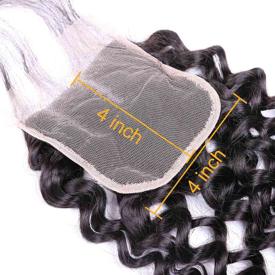 VSHOW HAIR Premium 9A Peruvian Human Virgin Hair Water Wave 4 Bundles with Pre Plucked Closure Deal Natural Black - Image 9
