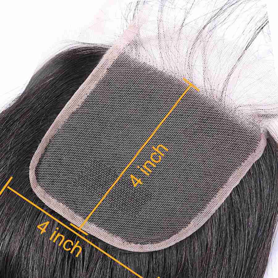 VSHOW HAIR Premium 9A Indian Human Virgin Hair Straight 4 Bundles with Pre Plucked Closure Deal Natural Black - Image 9