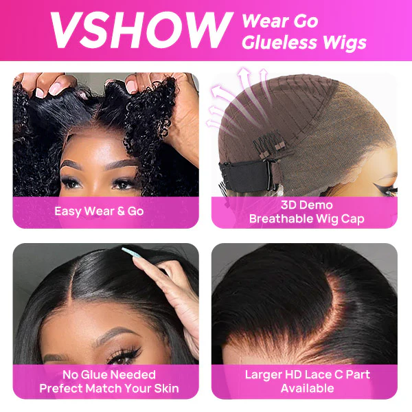 VSHOW Deep Wave Curly Hair Wigs 360 Lace Wigs With Pre Cut Edge And Bleached Knots - Image 10