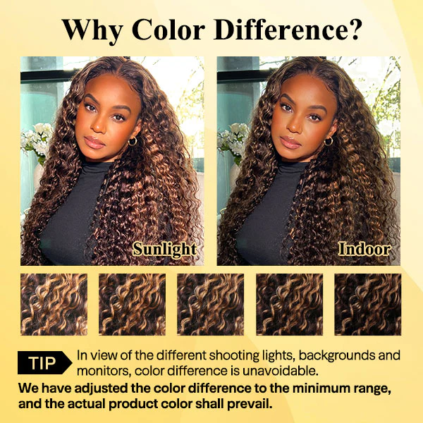 VSHOW Kinky Curly Hair Highlight Wig Wear Go Wigs Glueless 4x6 HD Lace Wigs 180% Density - Image 3