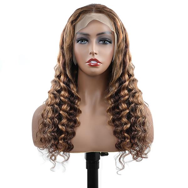 VSHOW Blonde Highlights On Brown Hair Loose Deep Wave Colored Lace Front Wigs Highlights Hair Color - Image 3