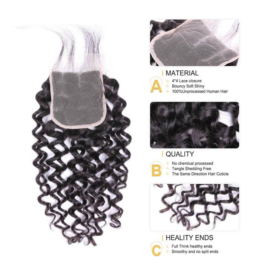 VSHOW HAIR Premium 9A Indian Human Virgin Hair Water Wave 3 Bundles with Pre Plucked Closure Deal Natural Black - Image 9