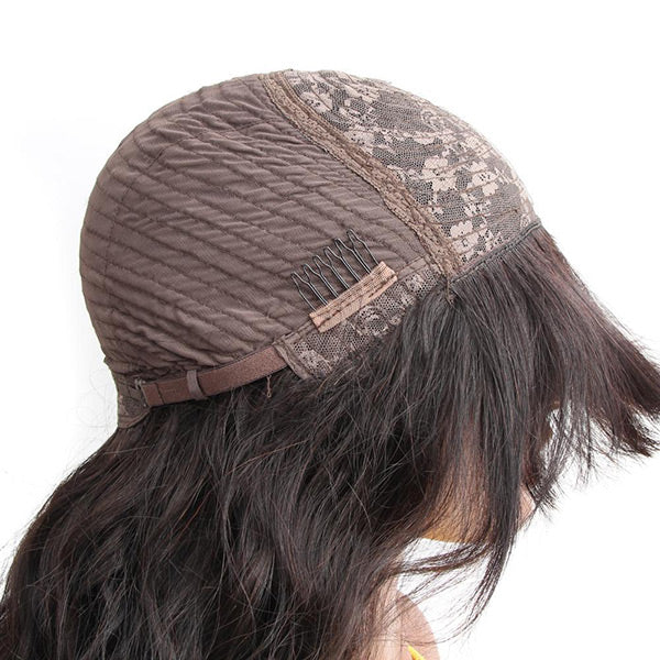 VSHOW HAIR Loose Deep Wave Human Hair None Lace Wigs with Bangs - Image 4