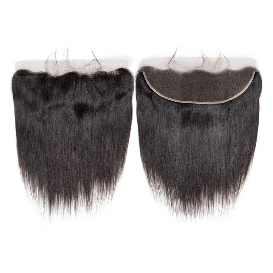 VSHOW HAIR Premium 9A Malaysian Human Virgin Hair Straight 3 Bundles with Pre Plucked 13x4 Frontal Natural Black - Image 8
