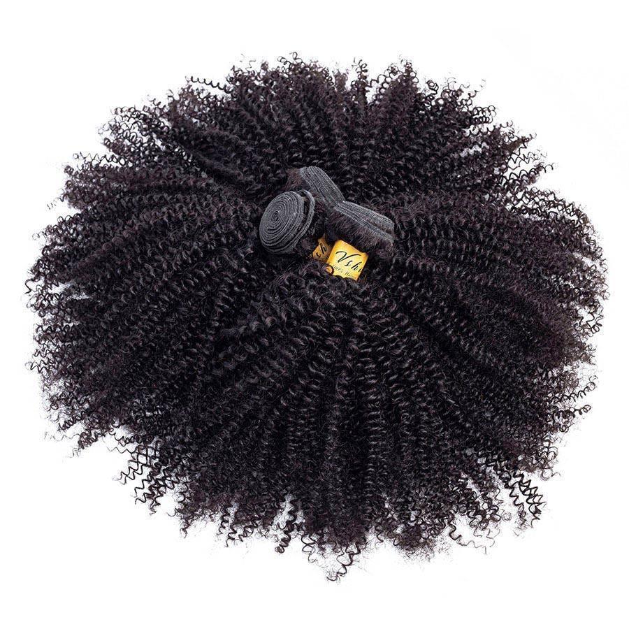 VSHOW HAIR Premium 9A Indian Virgin Human Hair Afro Curly 3 or 4 Bundles with Closure Popular Sizes - Image 3
