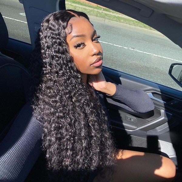 VSHOW Bleached Knots Deep Wave Wig Long Curly Human Hair Wigs 13x4 Lace Front Wigs Pre-plucked Hairline - Image 4