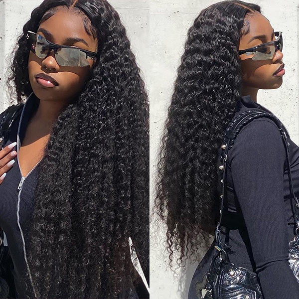 VSHOW Bleached Knots Deep Wave Wig Long Curly Human Hair Wigs 13x4 Lace Front Wigs Pre-plucked Hairline - Image 5
