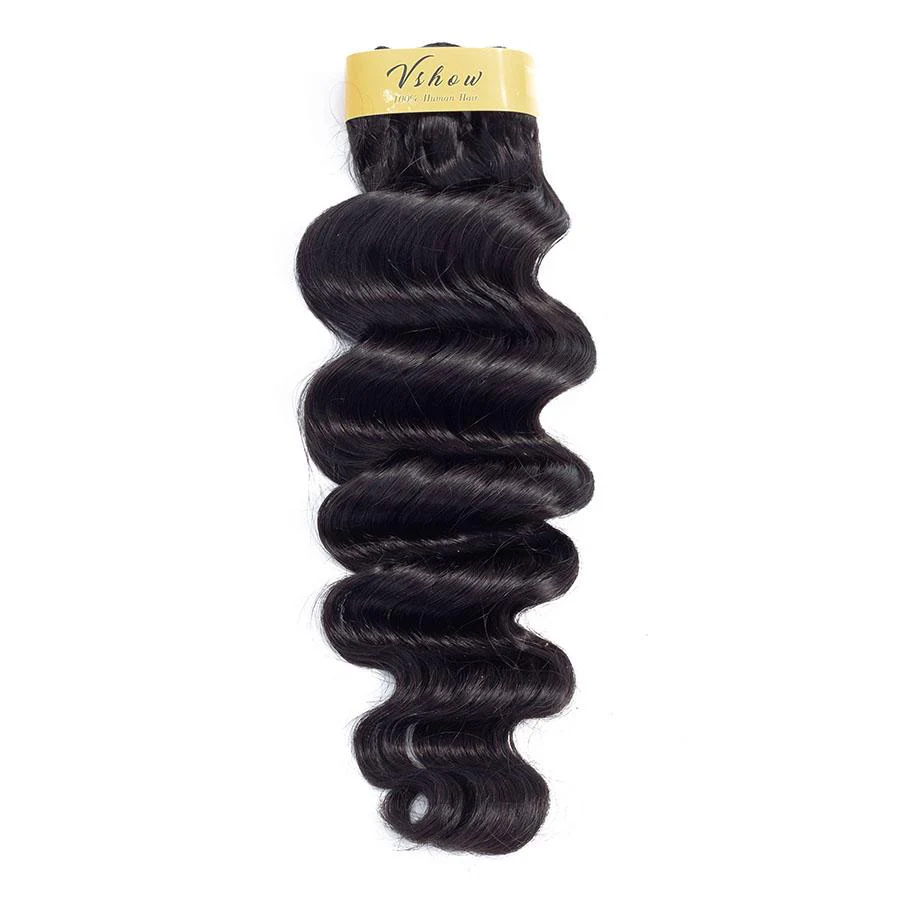 VSHOW HAIR Premium 9A Indian Virgin Human Hair Loose Deep Wave 3 or 4 Bundles with Closure Popular Sizes - Image 5