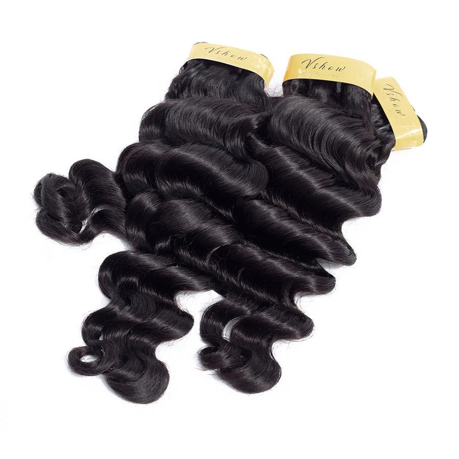 VSHOW HAIR Premium 9A Indian Virgin Human Hair Loose Deep Wave 3 or 4 Bundles with Closure Popular Sizes - Image 9