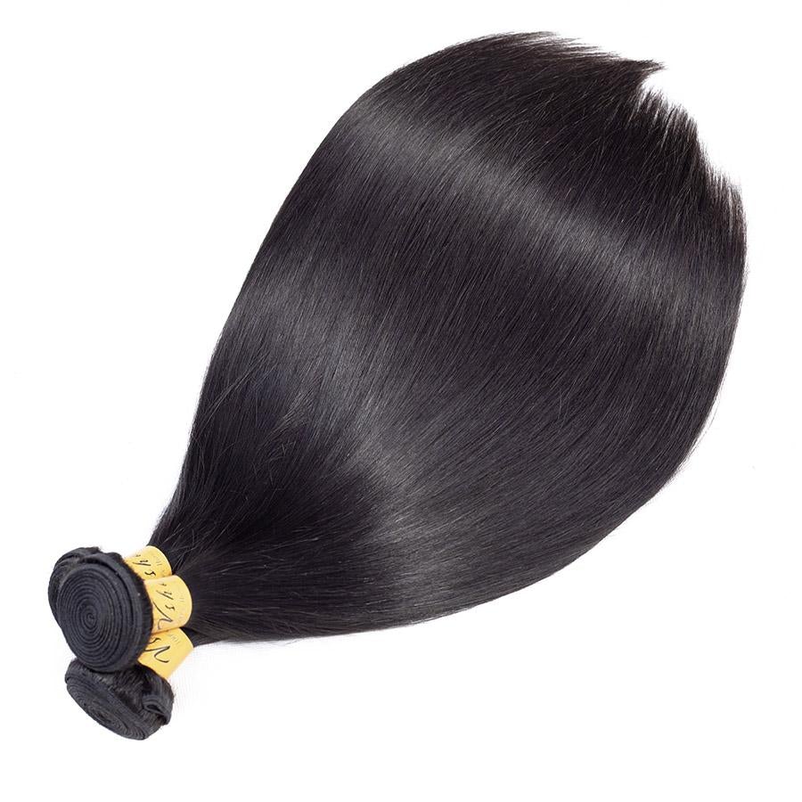 VSHOW HAIR Premium 9A Indian Human Virgin Hair Straight Natural Black 3 Bundles Deal - Image 7