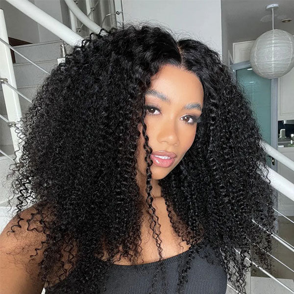 VSHOW Kinky Curly Hair Wear And Go Wigs 360 Full Lace Front Wigs Pre Cut Lace Wig With Bleached Knots - Image 3