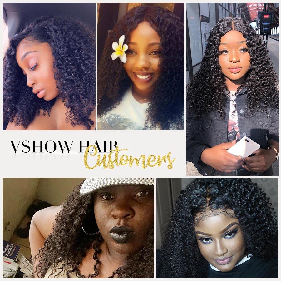 VSHOW Full Lace Wig Kinky Curly Human Hair Wigs Pre Plucked Curly Wigs for Women - Image 3