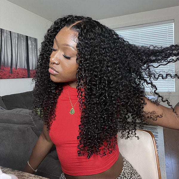 VSHOW Curly Hair Invisible Swiss HD Lace Kinky Curly HD Undetectable Transparent Lace Frontal Wigs - Image 3