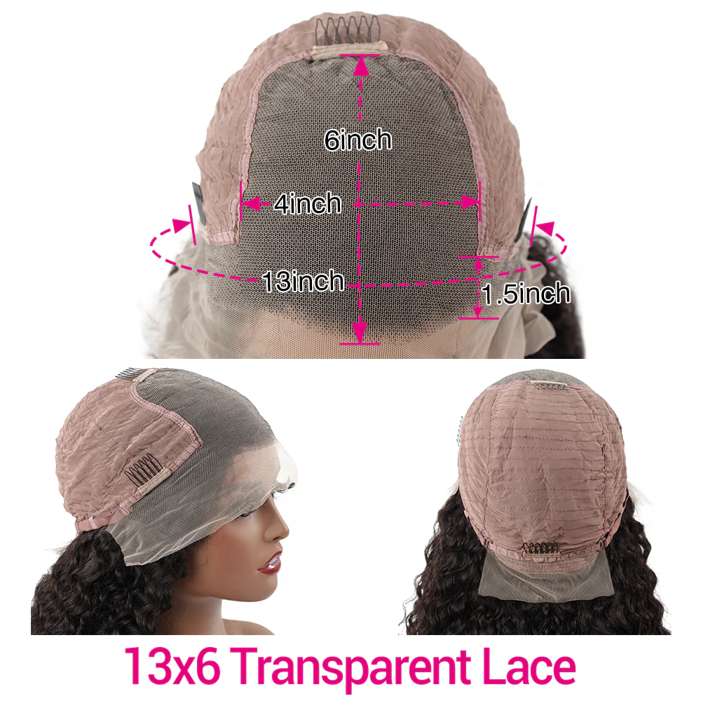VSHOW HAIR Premium 9A Transparent Lace Front Wigs Kinky Curly Human Hair Natural Black - Image 3