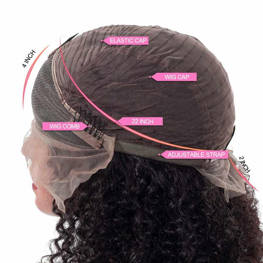 VSHOW HAIR Premium 9A Transparent Lace Front Wigs Kinky Curly Human Hair Natural Black - Image 4