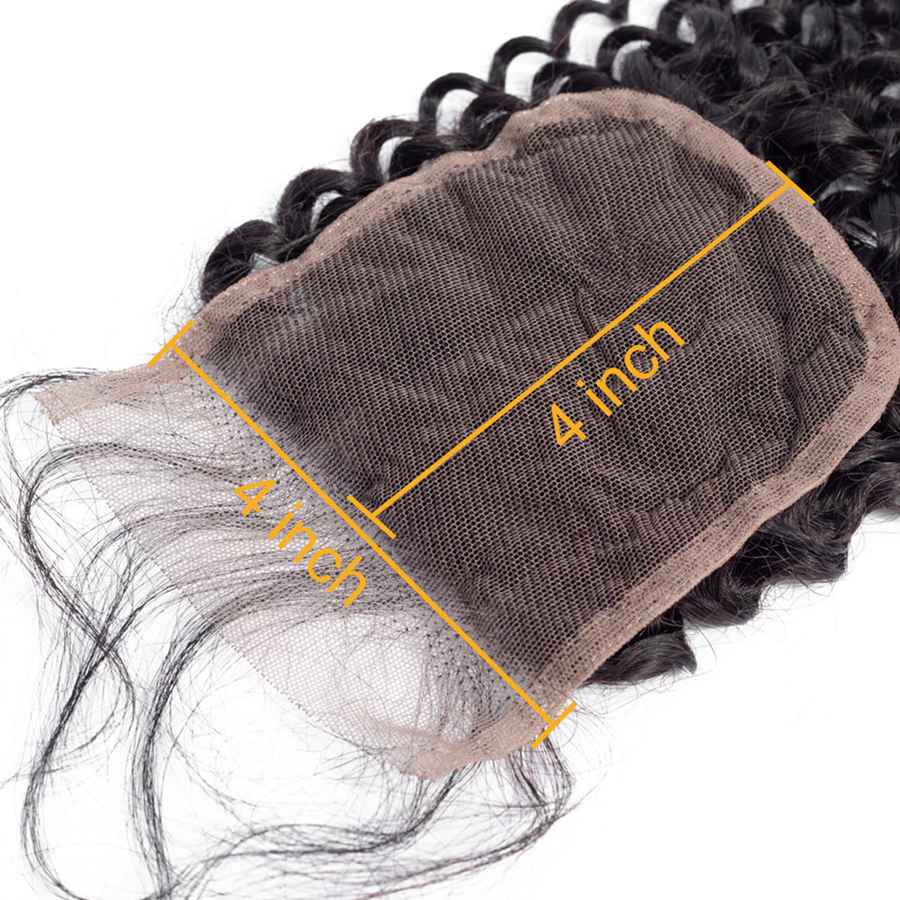 VSHOW HAIR Premium 9A Mongolian Human Virgin Hair Kinky Curly 3 Bundles with Pre Plucked Closure Deal Natural Black - Image 11