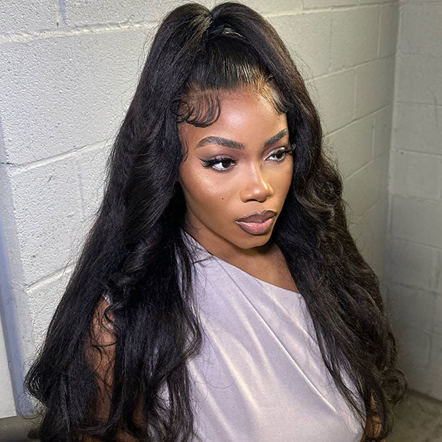 VSHOW Kinky Straight Pre Cut Lace Front Wigs 13x4 13x6 Guleless Human Hair Wigs With Drawstring - Image 3