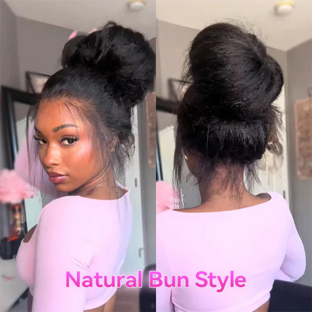 VSHOW Kinky Straight Human Hair Wigs 360 Pre Cut Lace Glueless Wigs For Black Women - Image 3