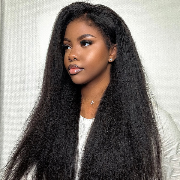 VSHOW Kinky Straight Human Hair Wigs 360 Pre Cut Lace Glueless Wigs For Black Women - Image 4