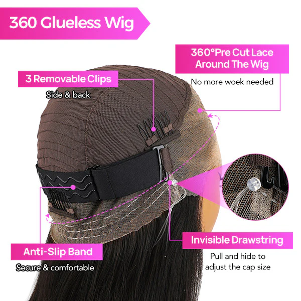 VSHOW Body Wave 360 Full Lace Frontal Wigs Bleached Knots Human Hair Wigs Snug Fit Invisible Drawstring - Image 6