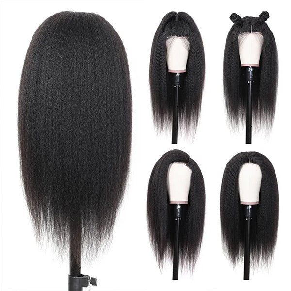 VSHOW 13x4/13x6 Transparent Lace Front Wigs Kinky Straight Hair Natural Black - Image 3
