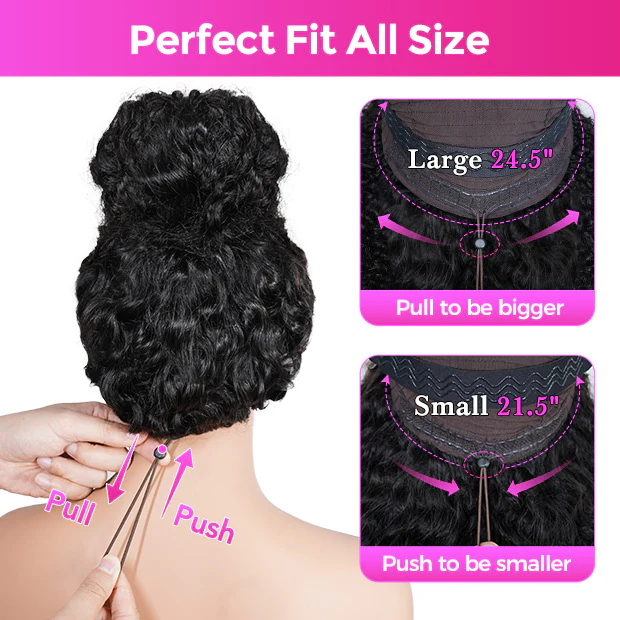 VSHOW Kinky Curly Ear To Ear Wear Go Glueless Human Hair Wigs Bleached Knots 13x6 Pre Cut Lace Front Wigs With Drawstring - Image 3