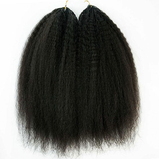 Kinky Straight Crochet Human Hair Pre Separated Knotless Hair Extensions Reusable Feather Soft - Image 3