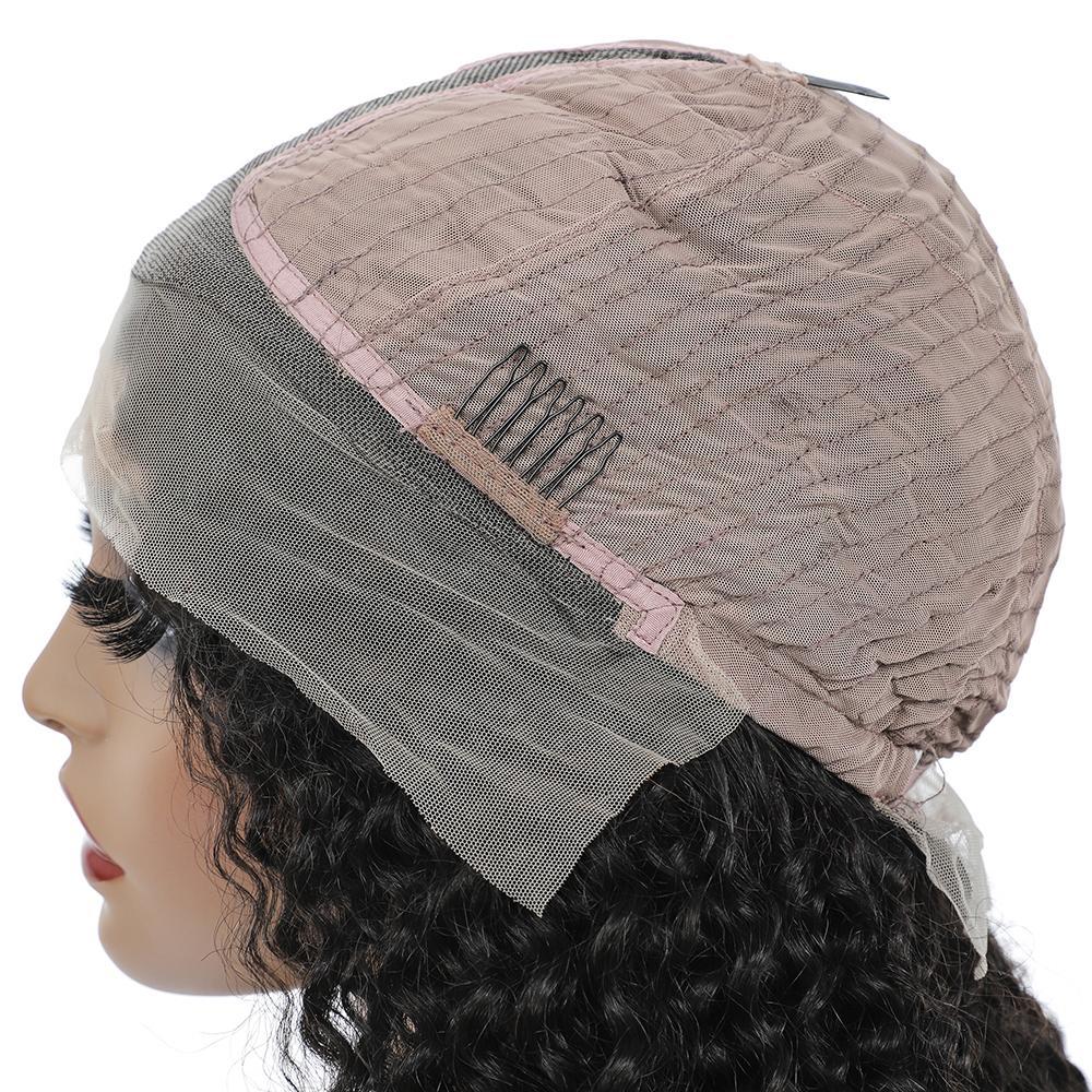 VSHOW HAIR Kinky Curly Lace Part Wig Deep Middle Part 4 Inch Natural Black - Image 7