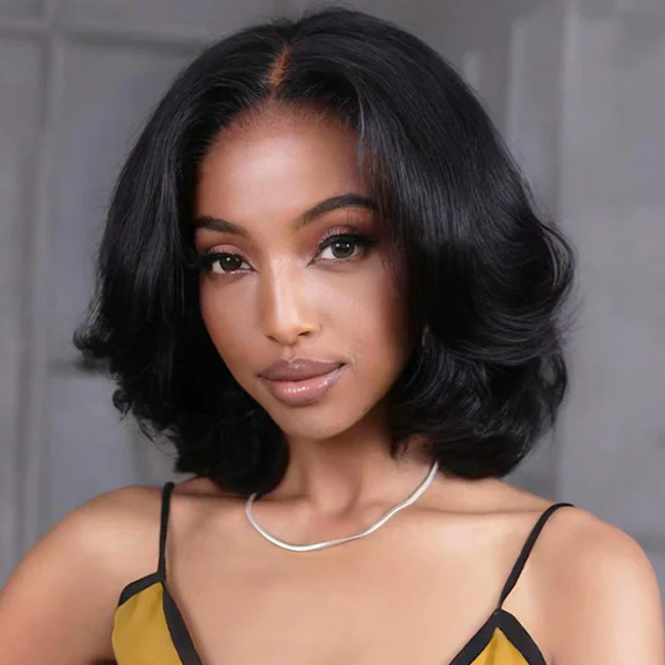 Vshow 14 Inches Layered Cut Yaki Straight Bob Wigs 10x6 Pre-Cut Lace Wear Go Glueless Wigs 250% Density - Image 5