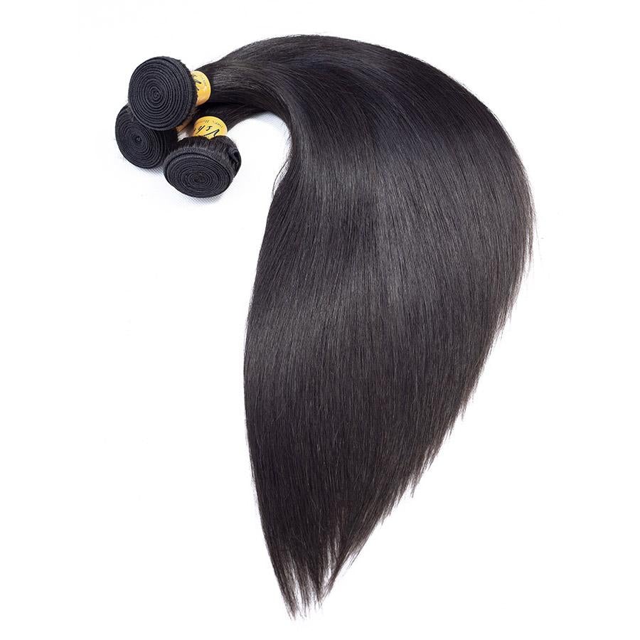 VSHOW HAIR Premium 9A Brazilian Human Virgin Hair Straight Natural Black 3 Bundles Deal - Image 7