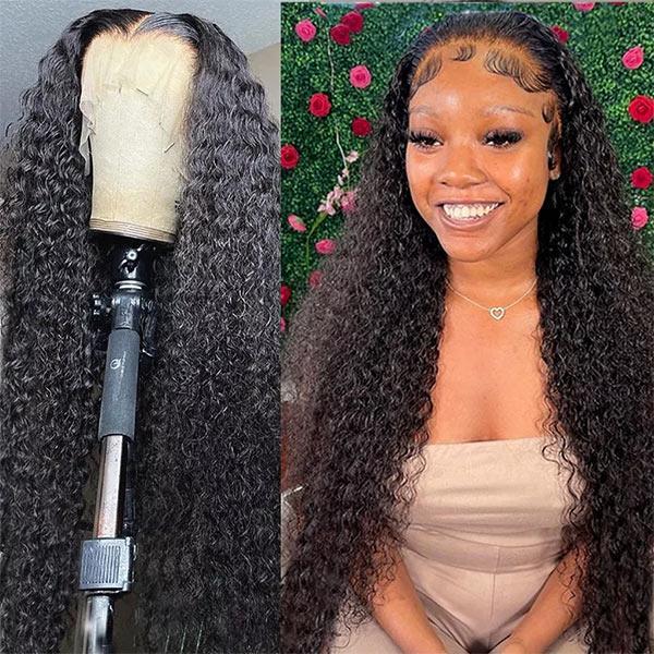 VSHOW 10A 32-40 Inch Hair Wigs Kinky Curly Human Hair Wigs Transparent Lace Front Wig - Image 2