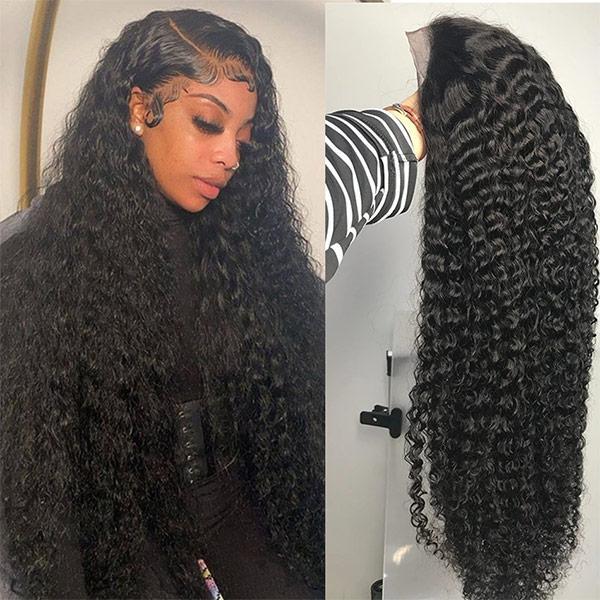 VSHOW 10A 32-40 Inch Hair Wigs Kinky Curly Human Hair Wigs Transparent Lace Front Wig - Image 3