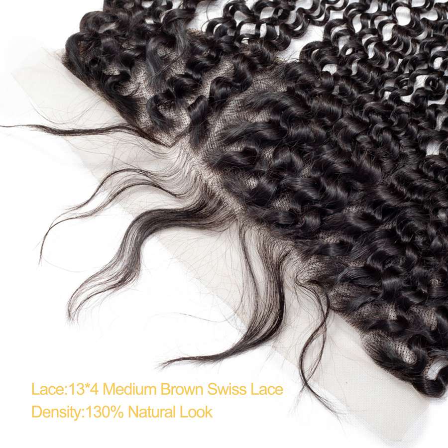VSHOW HAIR Premium 9A Indian Human Virgin Hair Kinky Curly 3 Bundles with Pre Plucked 13x4 Frontal Natural Black - Image 4
