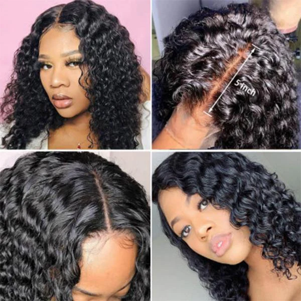 VSHOW Human Hair Wigs 5x5 Closure Wig Frontal Wig Loose Deep Wave Wig 5X5 Lace Closure Wig - Image 5
