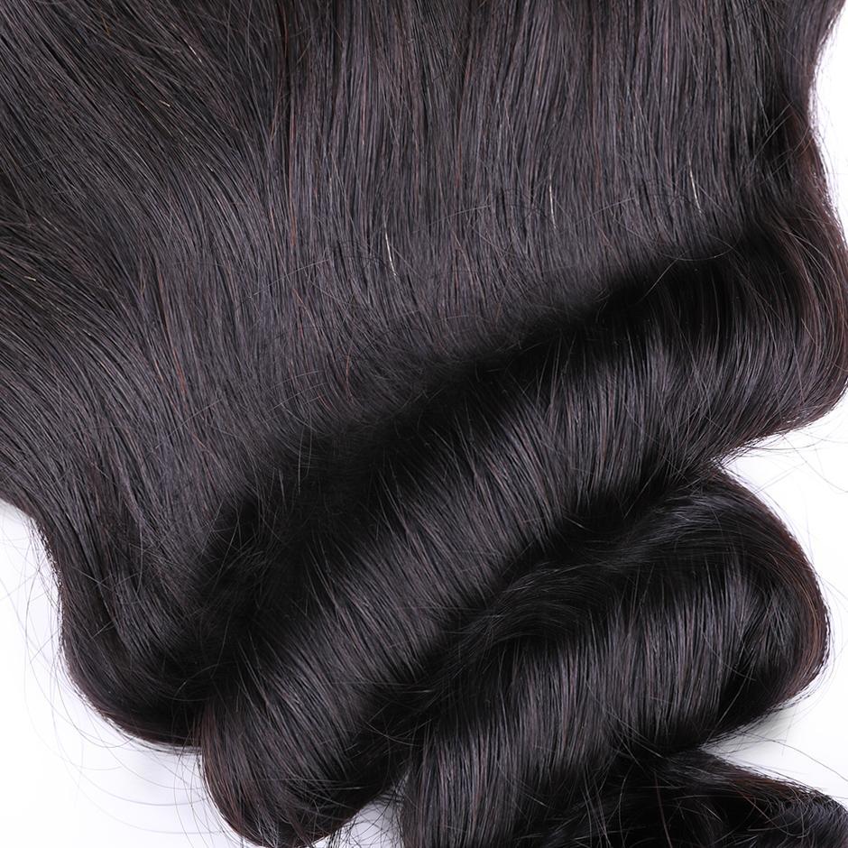 VSHOW HAIR 100% Virgin Human Hair Loose Wave 13x4 Lace Frontal Natural Black - Image 4