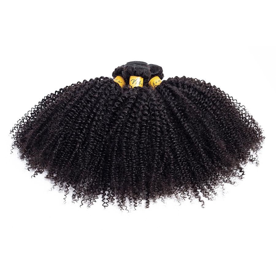 VSHOW HAIR Premium 9A Malaysian Human Virgin Hair Afro Curly Natural Black 3 Bundles Deal - Image 6