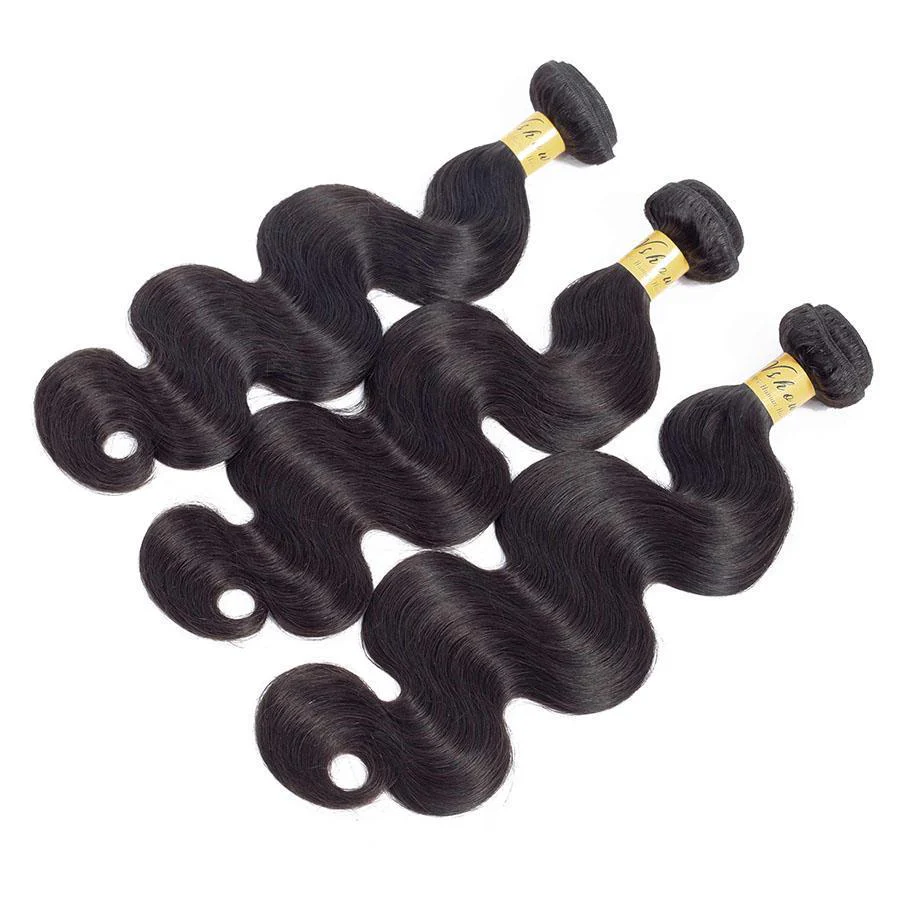 VSHOW HAIR Premium 9A Malaysian Human Virgin Hair Body Wave 3 Bundles with Pre Plucked Closure Deal Natural Black - Image 7