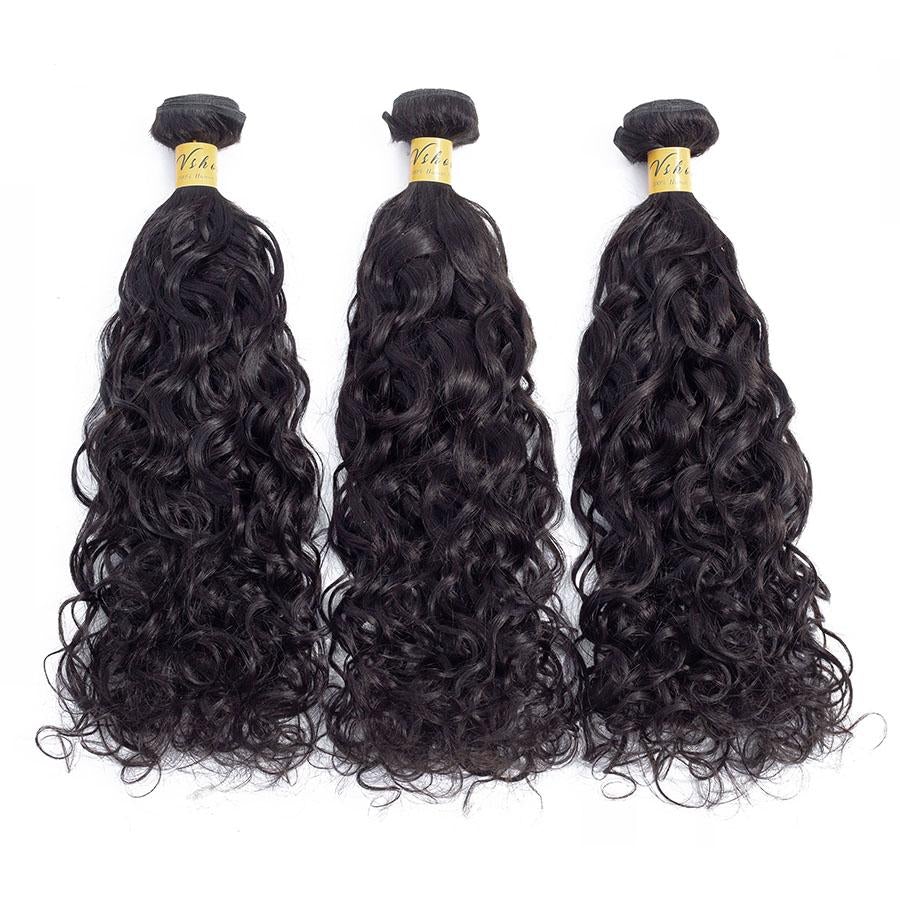 VSHOW HAIR Premium 9A Brazilian Human Virgin Hair Natural Wave Natural Black 3 Bundles Deal - Image 3
