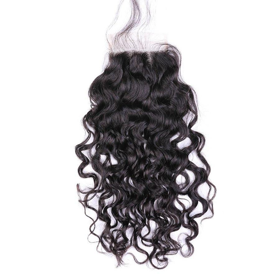 VSHOW HAIR 100% Virgin Human Hair Natural Wave 4x4 Lace Closure Natural Black - Image 3