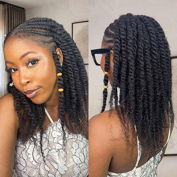 No Weft Afro Curly Hair Bulk Knotless Human Braiding Hair Unprocessed Virgin Human Hair Weaving - Image 3