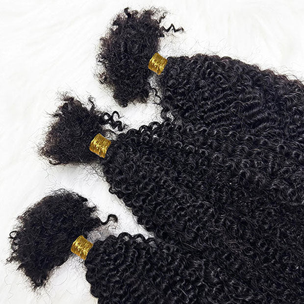 No Weft Afro Curly Hair Bulk Knotless Human Braiding Hair Unprocessed Virgin Human Hair Weaving - Image 5