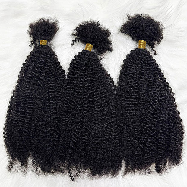 No Weft Afro Curly Hair Bulk Knotless Human Braiding Hair Unprocessed Virgin Human Hair Weaving - Image 6