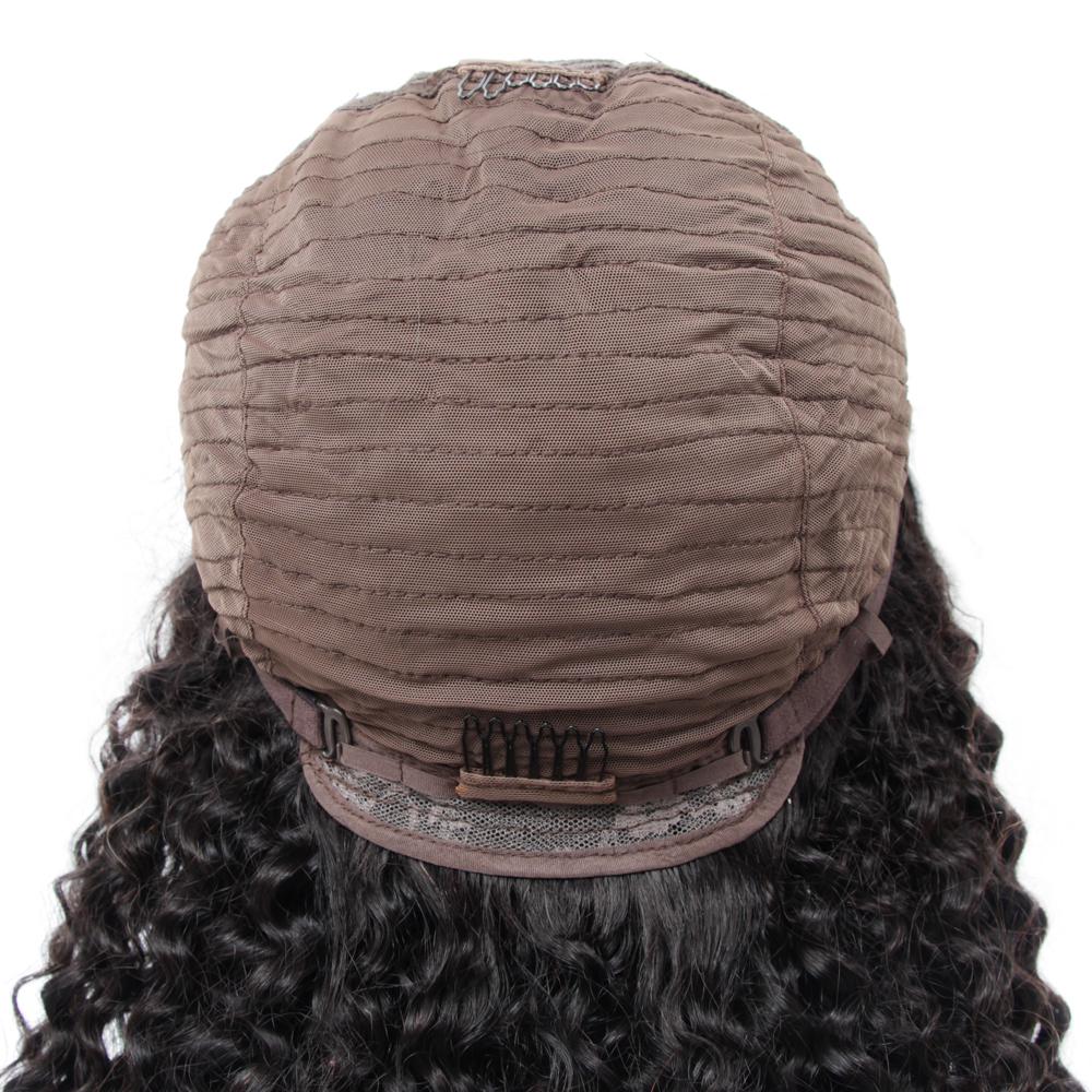 VSHOW Mongolian Kinky Curly Natural Look Human Hair None Lace Wigs with Bangs - Image 8