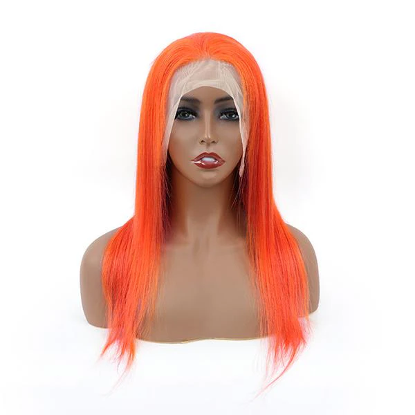 VSHOW Burnt Orange Hair Color Lace Front Wigs Straight Hair Styles Shoulder Length Hair Straight - Image 4