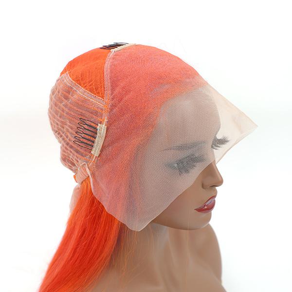 VSHOW Burnt Orange Hair Color Lace Front Wigs Straight Hair Styles Shoulder Length Hair Straight - Image 6